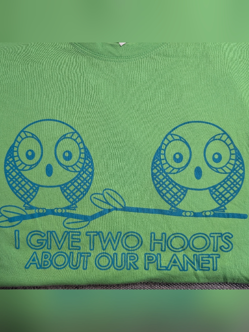 Green Graphic Tee - I Give Two Hoots